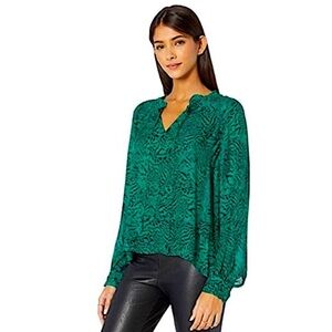 Elegant Green Women's Top / Parker Silk Blend Jade Jaguar